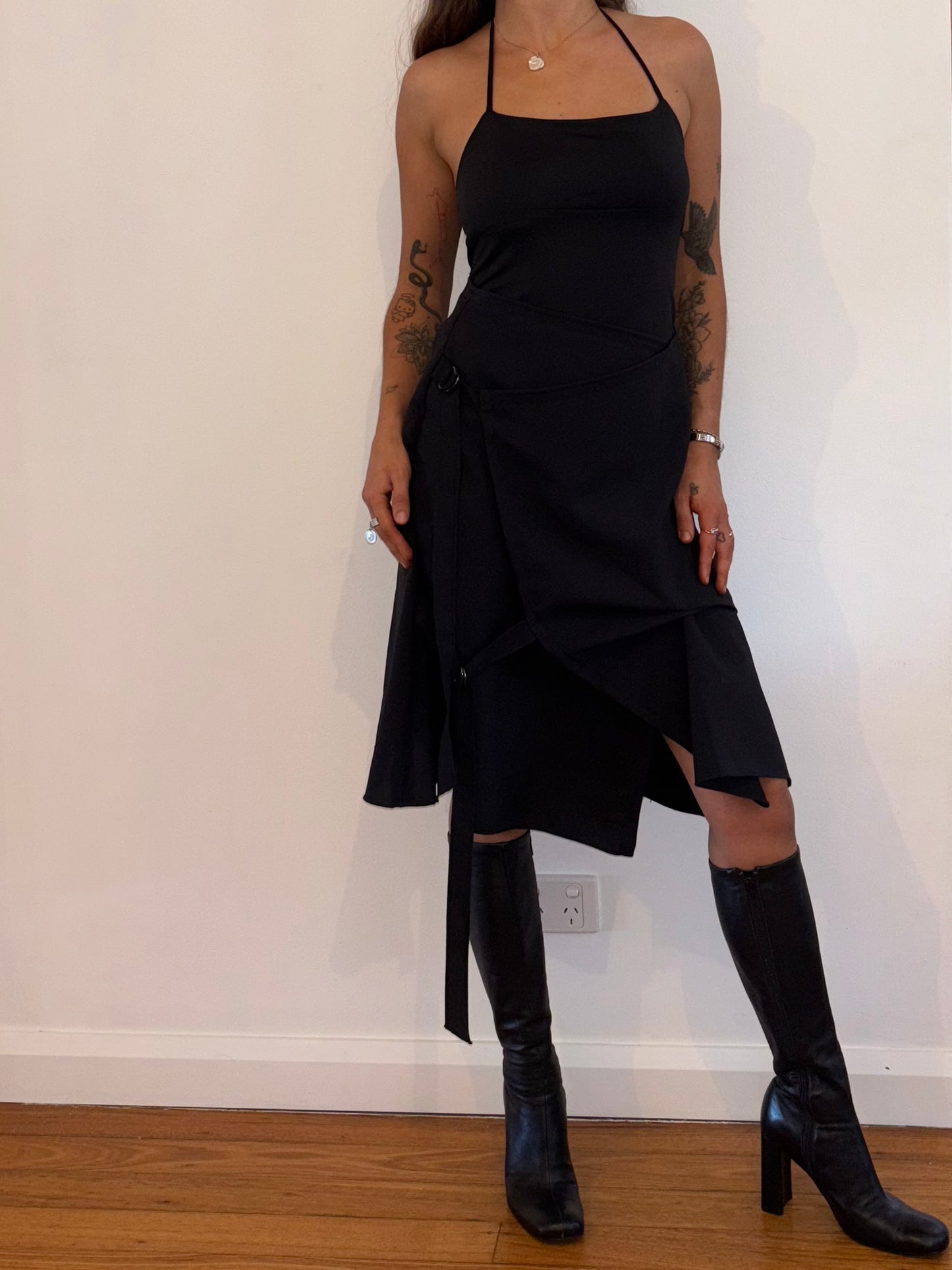 BLACK BUCKLE SKIRT