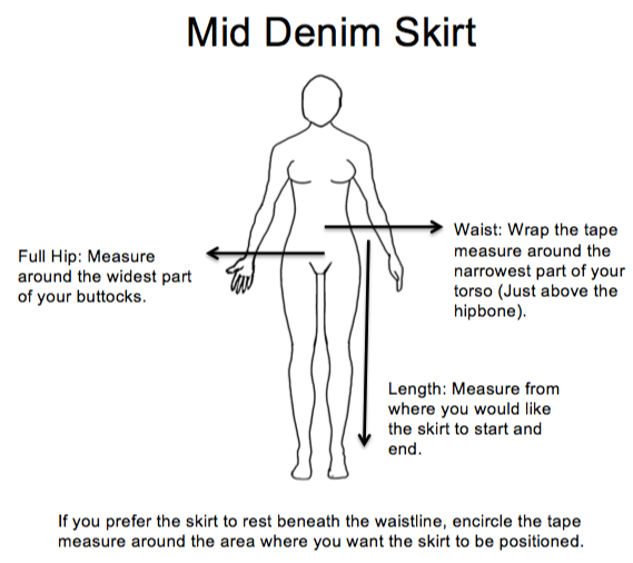 OG TOGGLE BLACK MID DENIM SKIRT