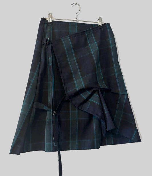 MIDNIGHT GREEN BUCKLE SKIRT