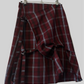 MAROON TARTAN BUCKLE SKIRT