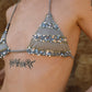 SILVER SEQUIN BIKINI TOP