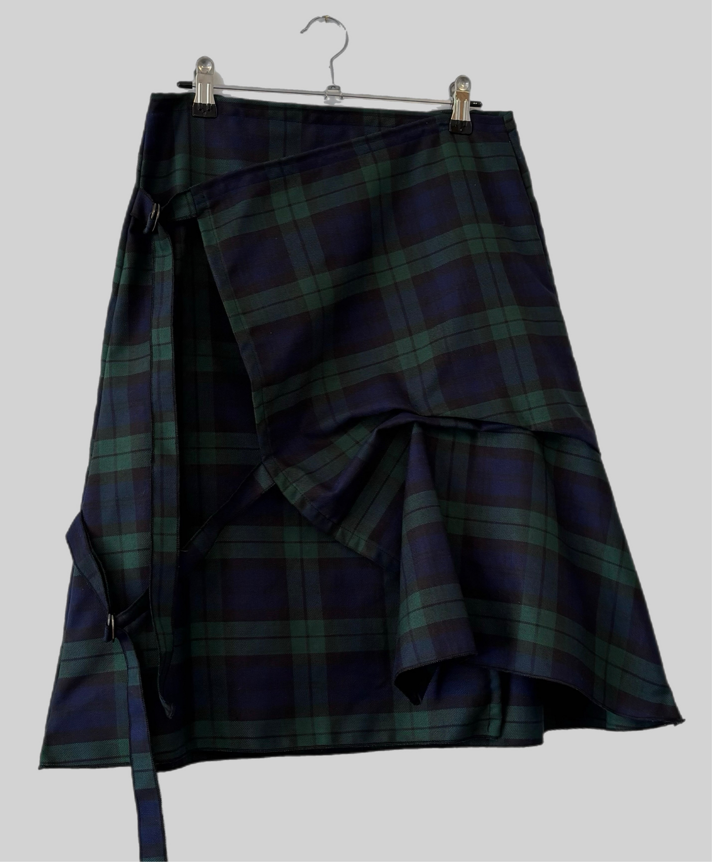 MIDNIGHT GREEN BUCKLE SKIRT
