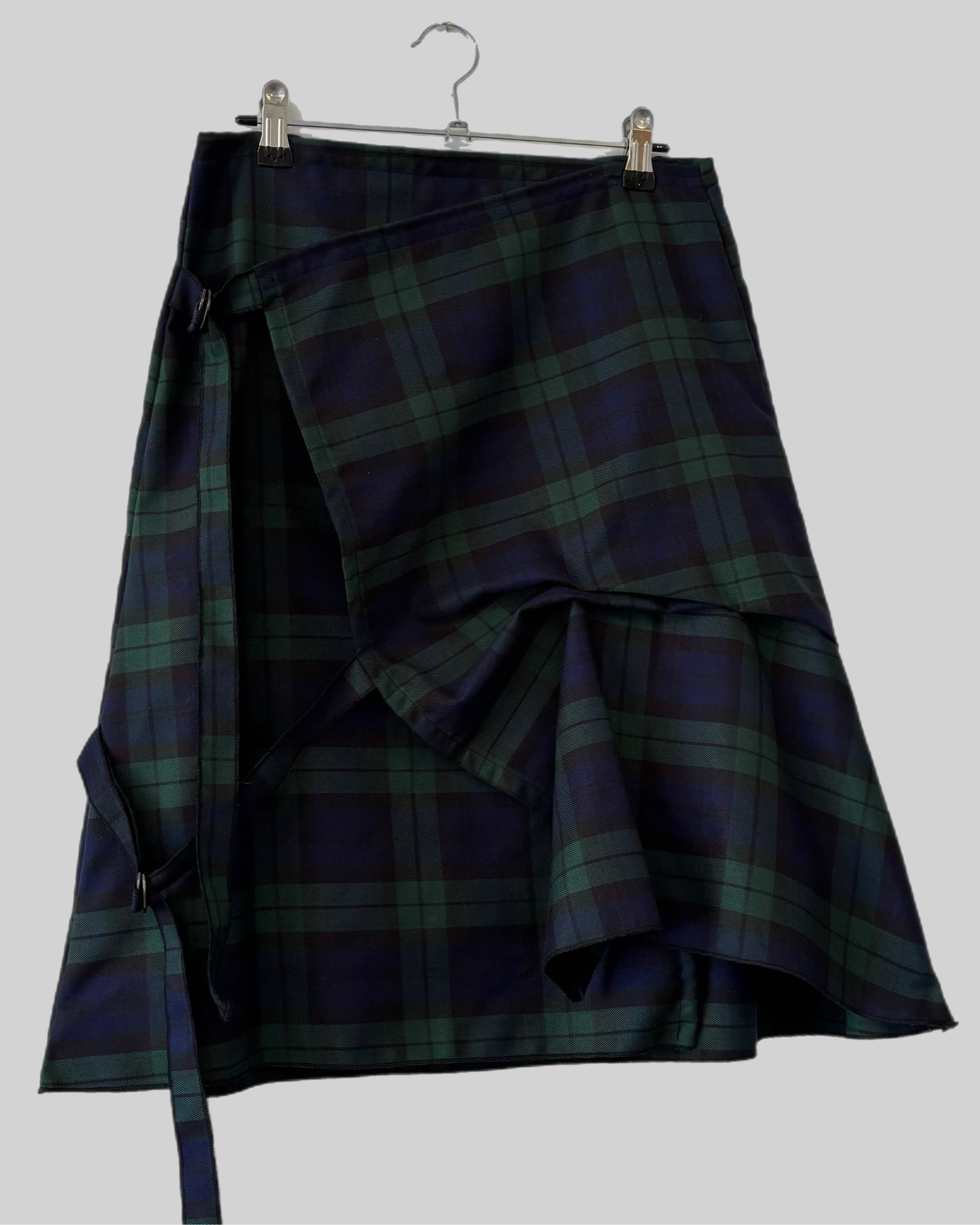 MIDNIGHT GREEN BUCKLE SKIRT