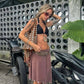 BROWN BUTTON SKIRT