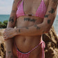 MAROON/PINK BIKINI TOP