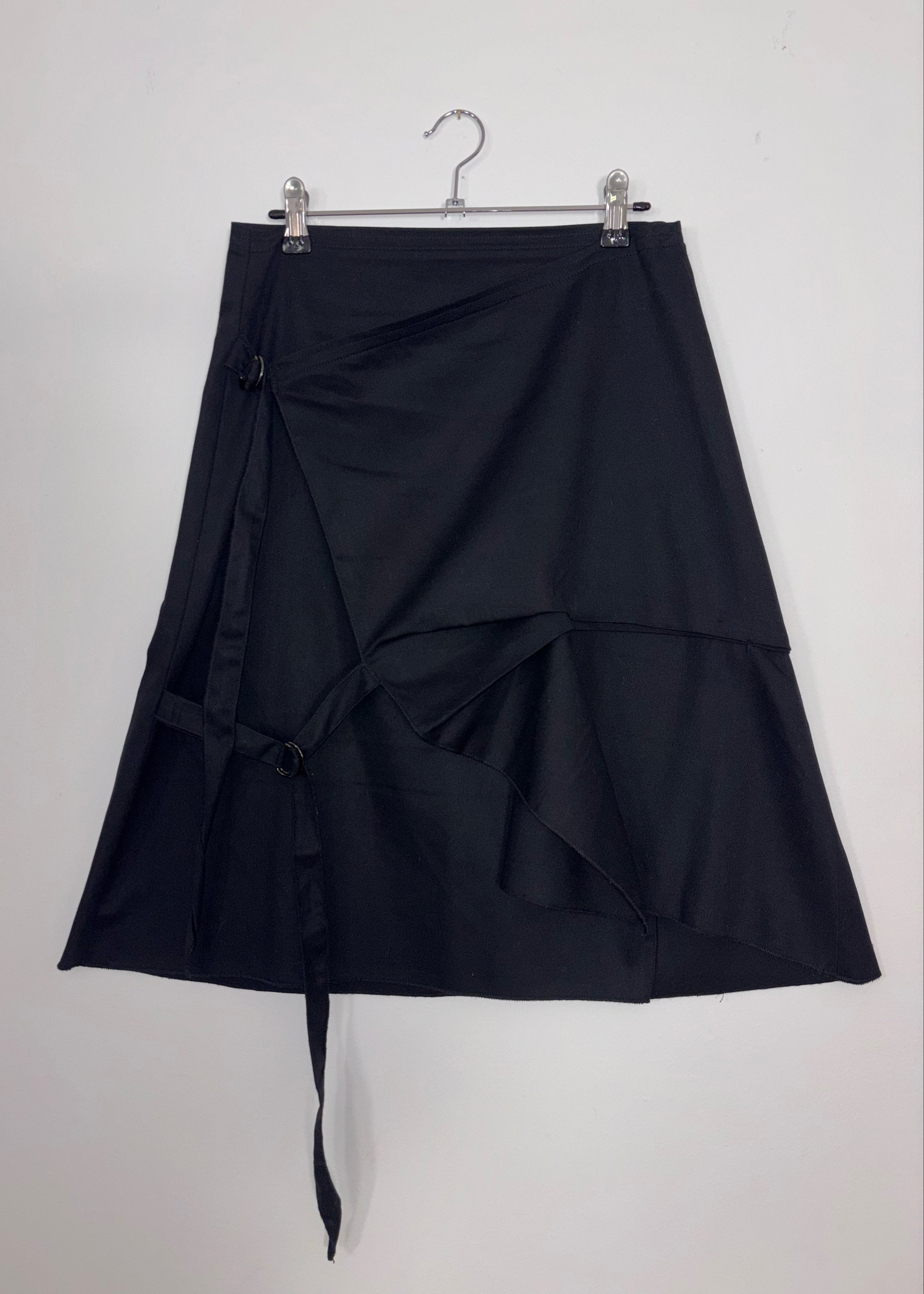 COTTON BLACK BUCKLE SKIRT