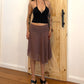 BROWN BUTTON SKIRT