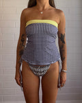 YELLOW/ NAVY TUBE TOP
