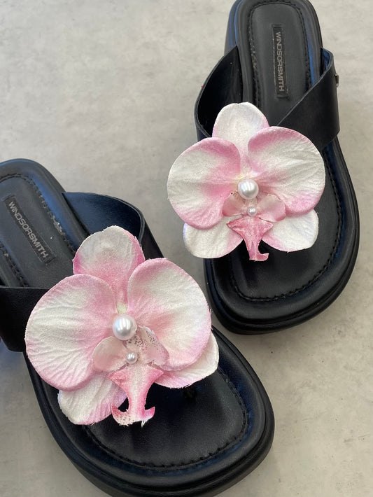 PINK AND WHITE ORCHID WITH SHOE CLIPS