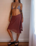 BROWN BUTTON SKIRT