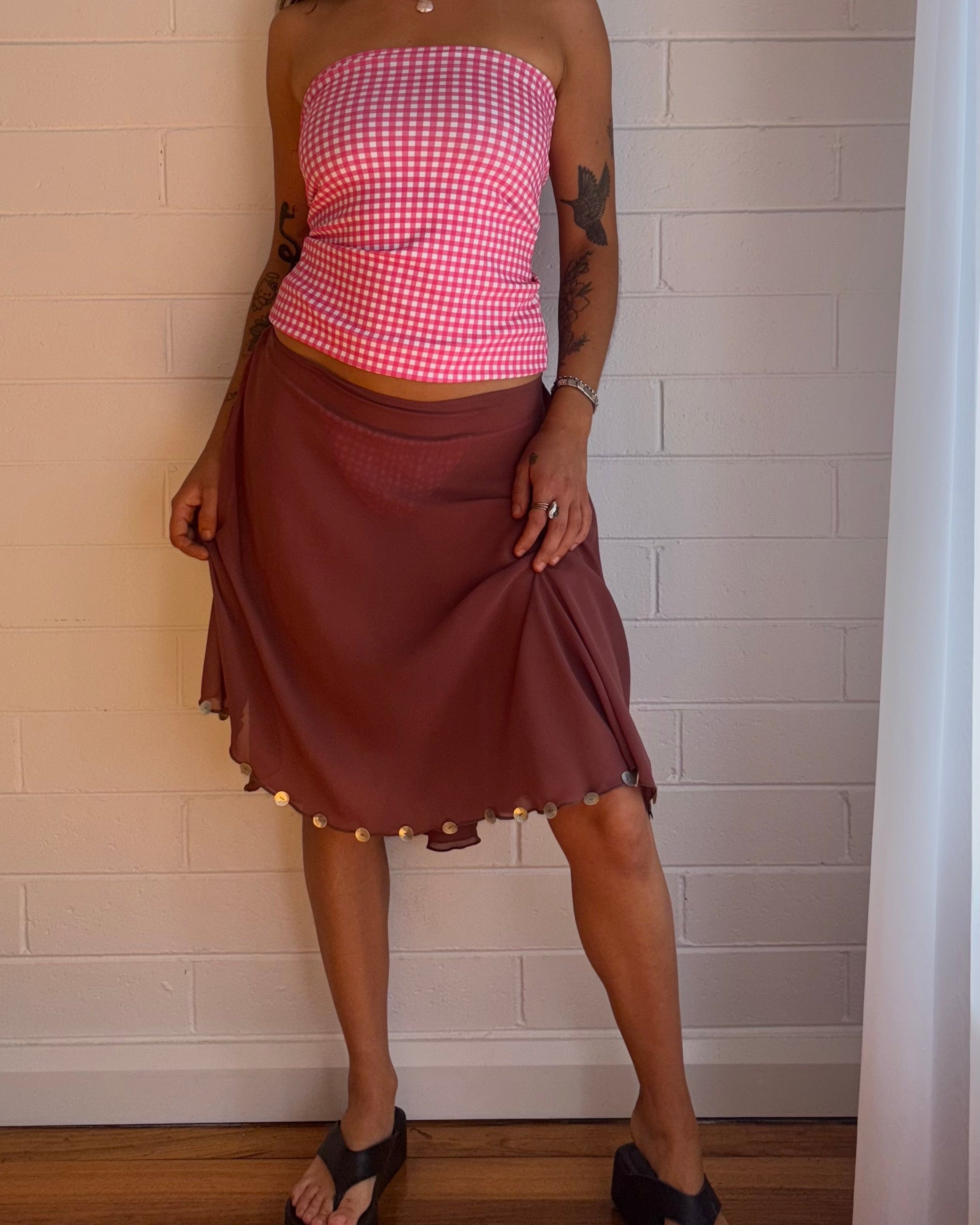 MAROON/PINK TUBE TOP