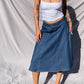 BLUE LOW RISE DENIM SKIRT