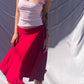 RED PLAIN SKIRT