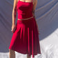 RED HALTER NECK PLAIN