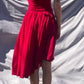 RED PLAIN SKIRT