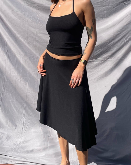 BLACK PLAIN SKIRT