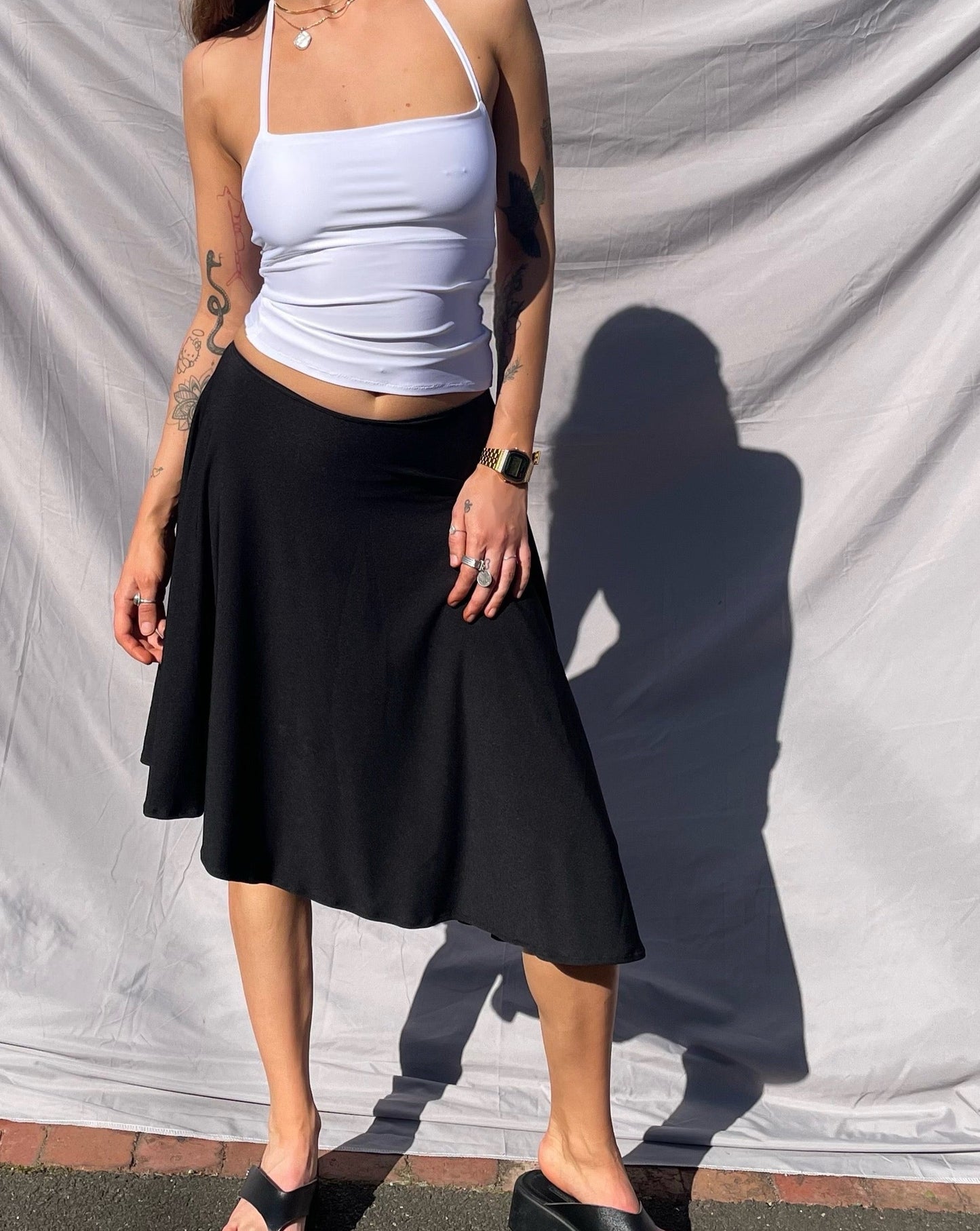 BLACK PLAIN SKIRT