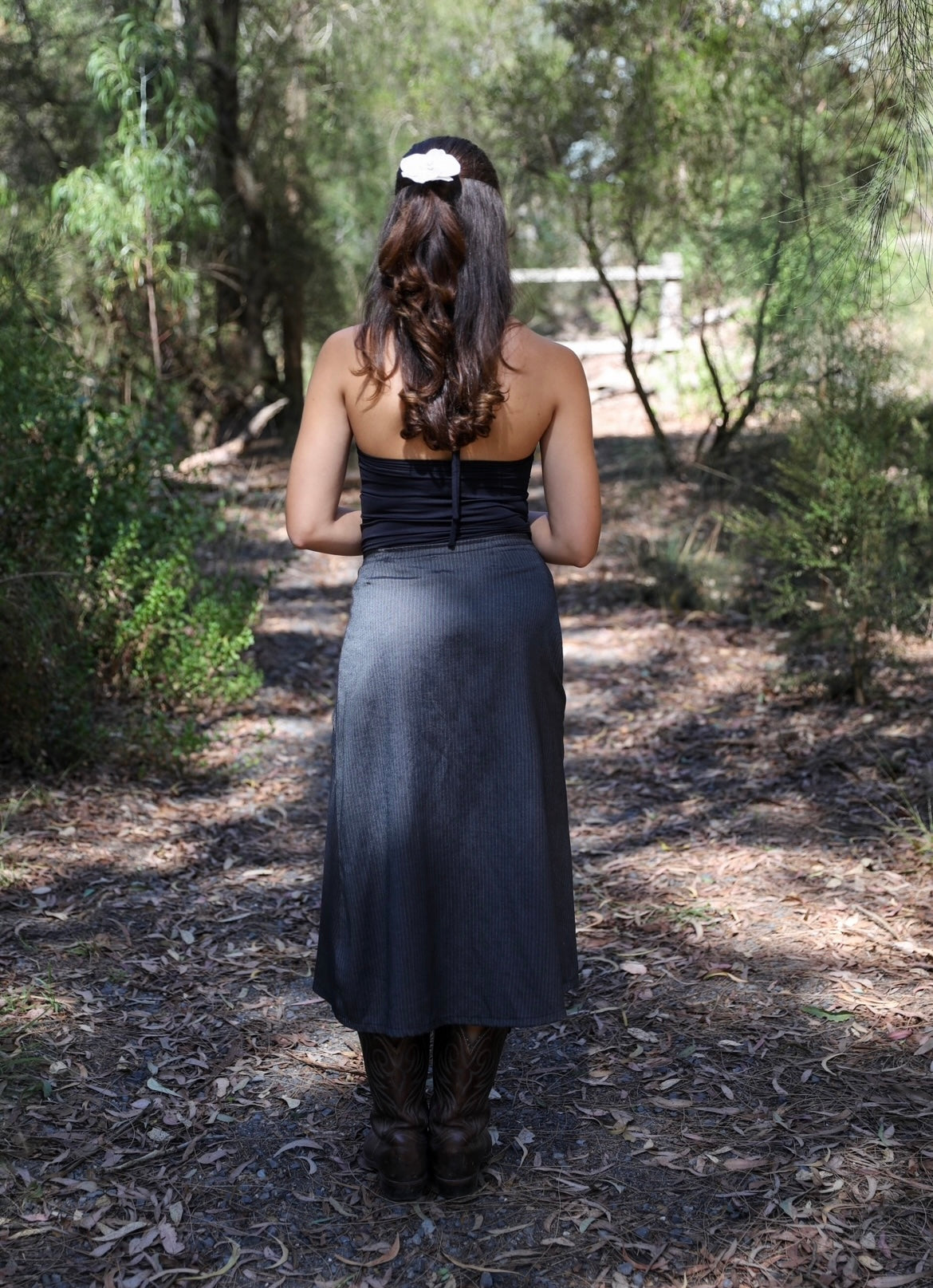 *LIMITED EDITION* PINSTRIPE BOW SKIRT
