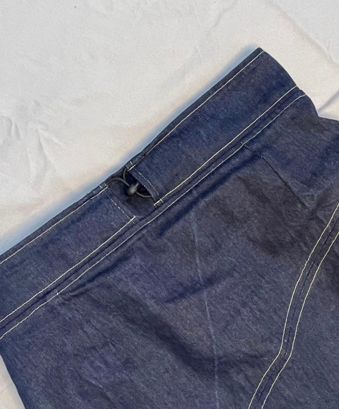 SAMPLE OG TOGGLE NAVY BLUE MID DENIM SKIRT