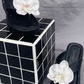 WHITE ORCHID WITH SHOE CLIPS